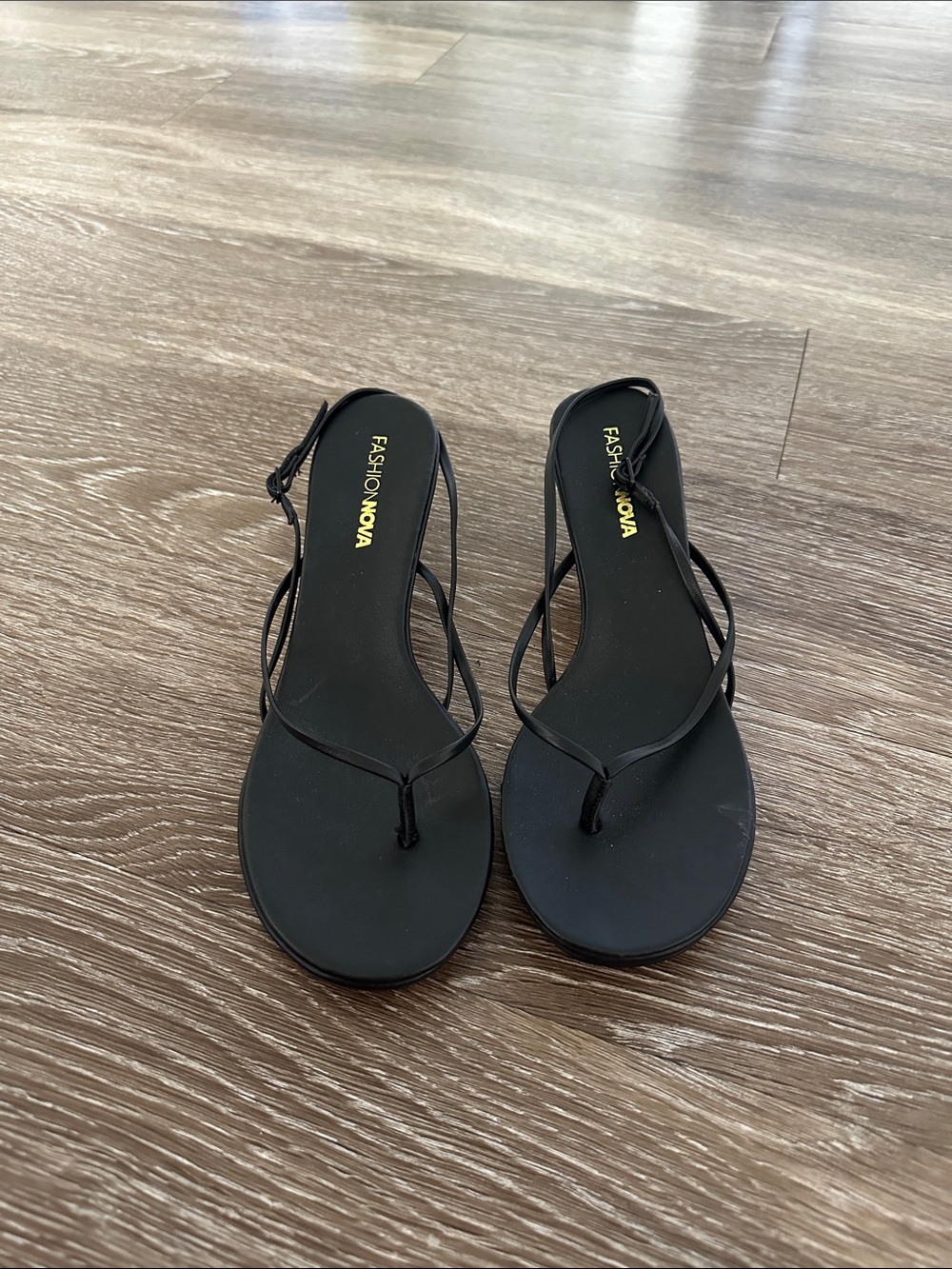 Fashion Nova Strappy Black Sandals